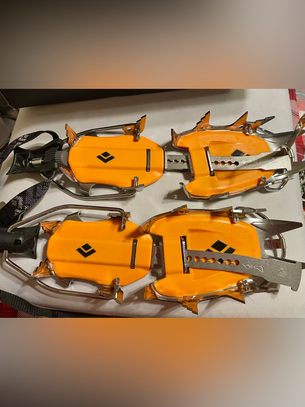 Black Diamond Orange Crampon Traction Cleats with Adjustable Bar